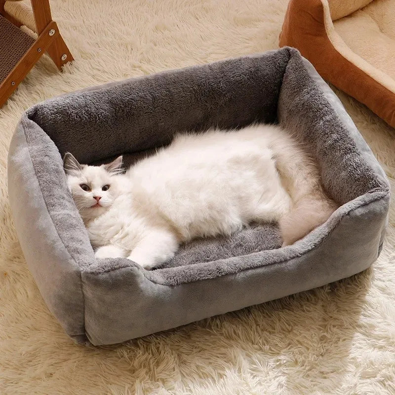 Pet Bed for Cats & Small Dogs — Cozy Cushion House Basket for Pets, Kitten & Puppy Accessories