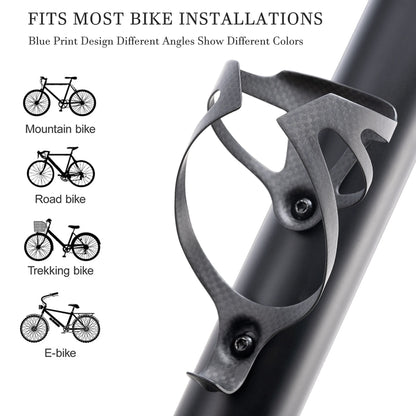 3K Carbon Fiber Bicycle Water Bottle Cage: Matte Black Holder for MTB and Road Bikes, Lightweight (16±2g), No Logo