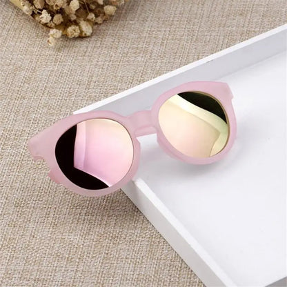 Kids Retro Round Sunglasses – Colorful Reflective UV400 Eyewear for Boys & Girls