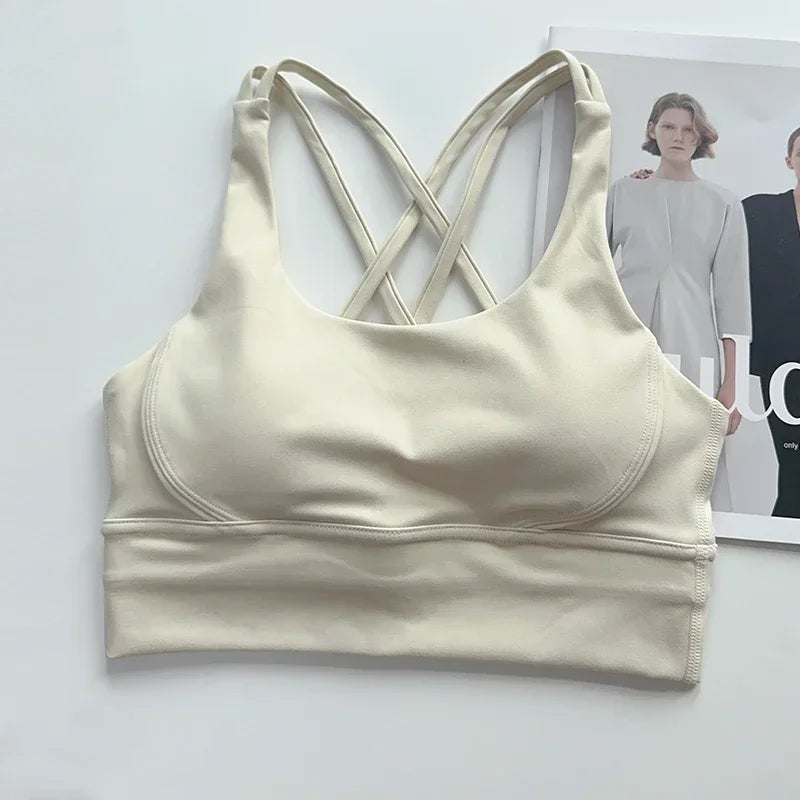 Women’s Sexy Crossback Yoga Sports Bra — Breathable, Quick-Dry, Shockproof Fitness & Running Bra