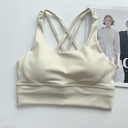 Women’s Sexy Crossback Yoga Sports Bra — Breathable, Quick-Dry, Shockproof Fitness & Running Bra