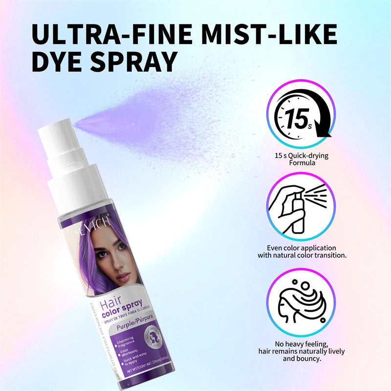 30ml Temporary Hair Color Spray - Instant DIY Hair Dye for Halloween, Parties, Costumes & Creative Hair Styling