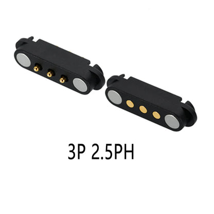 2A 2-Pin DC Magnetic Pogo Pin Connector - 2–5 Pin Spring-Loaded Male/Female Power Socket, 2.54/2.8mm Pitch