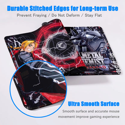 Fullmetal Alchemist XXL Gaming Mouse Pad – Large Anti-Slip Keyboard Desk Mat for Home & Office