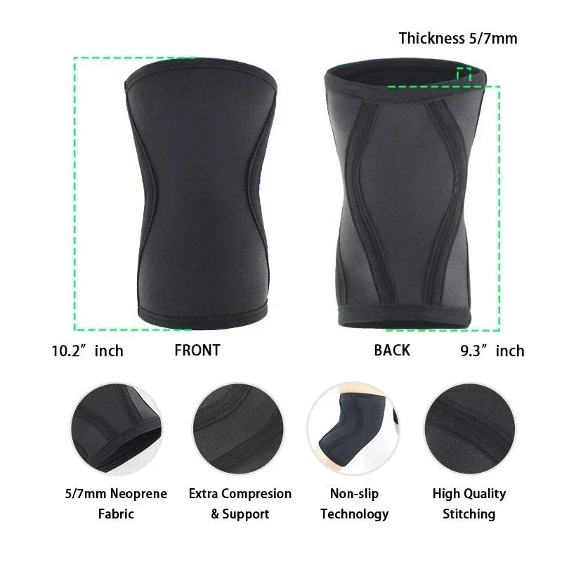 7mm Squat Knee Sleeves – Neoprene Compression Support for Men & Women, Gym, CrossFit, and Weightlifting Knee Protection