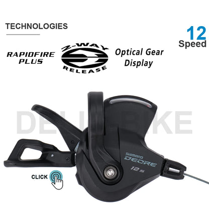 SHIMANO DEORE M6100 12-Speed Groupset – Right Shifter, Rear Derailleur, Chain & SUGEK 11-50T/52T Cassette Sprocket