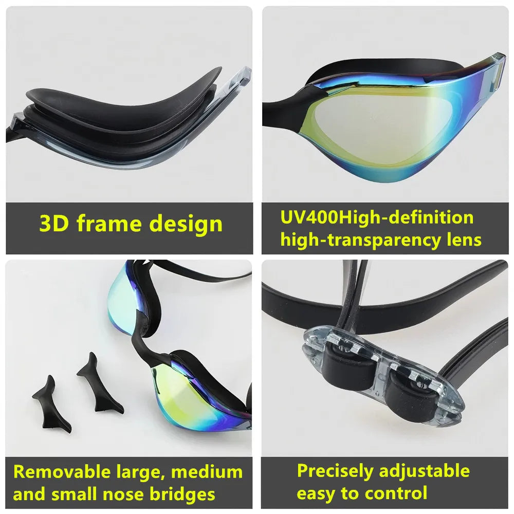 ARENA Professional Racing Swimming Goggles – HD Anti-Fog Waterproof UV400 Lens, Competition & Training Swim Glasses for Clear Vision