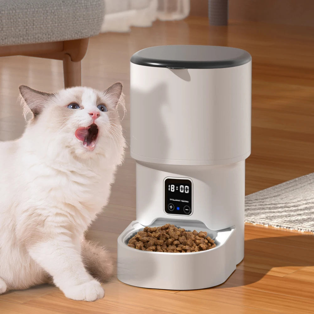 4L WiFi Smart Pet Feeder – Automatic Cat & Dog Food Dispenser (No 5V 1A Plug)