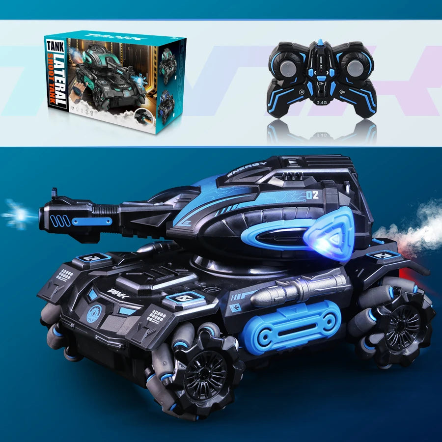 RC 2.4G Spray Car – Four-Wheel Stunt Water Polo Tank Toy for Boys, Remote Control Vehicle (Watch Sold Separately)