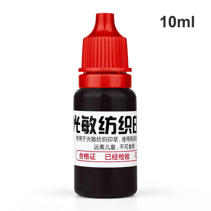 10ml Textile Ink for Clothes – Blue, Red & Black Waterproof Ink for Kids’ Name Stamps, Non-Fading