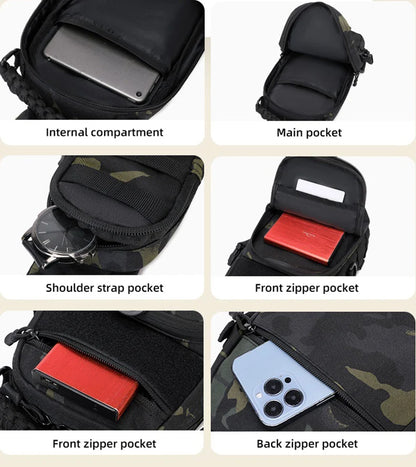 Camping Tactical Chest Bag – MOLLE Sling Backpack for Men, Outdoor Hiking, Cycling & Fishing