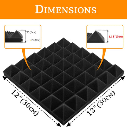 TOUO Acoustic Foam Panels 6–48 Pack Studio Soundproof Wall Panels – Sound Absorbing Sponge for Home, KTV & Recording Rooms