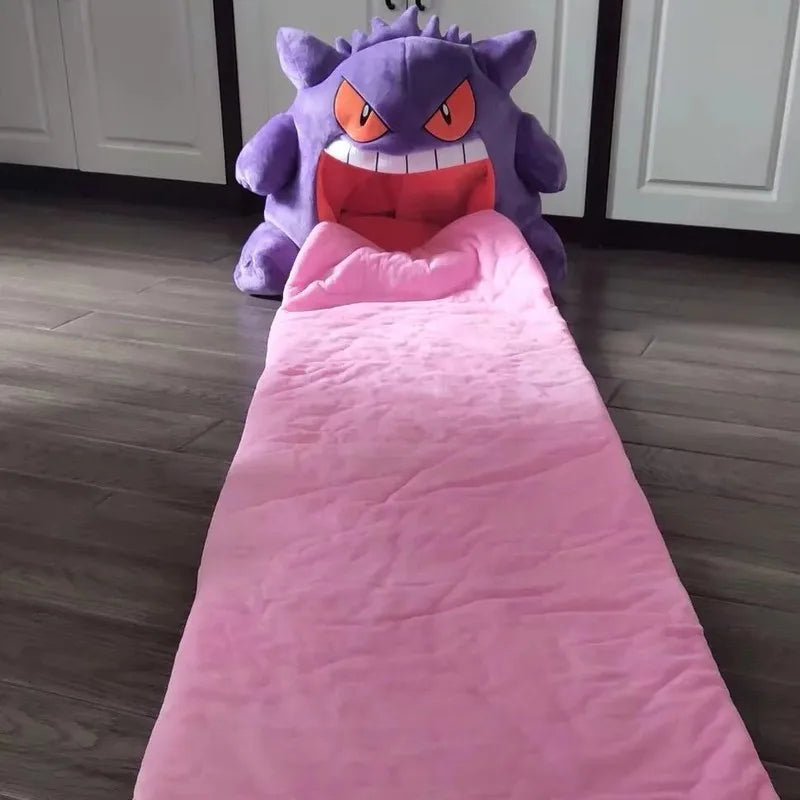 Pokemon Gengar Plush Sleep Pillow — Kawaii Anime Dual-Purpose Nap Blanket Toy Doll, Super Soft Gift