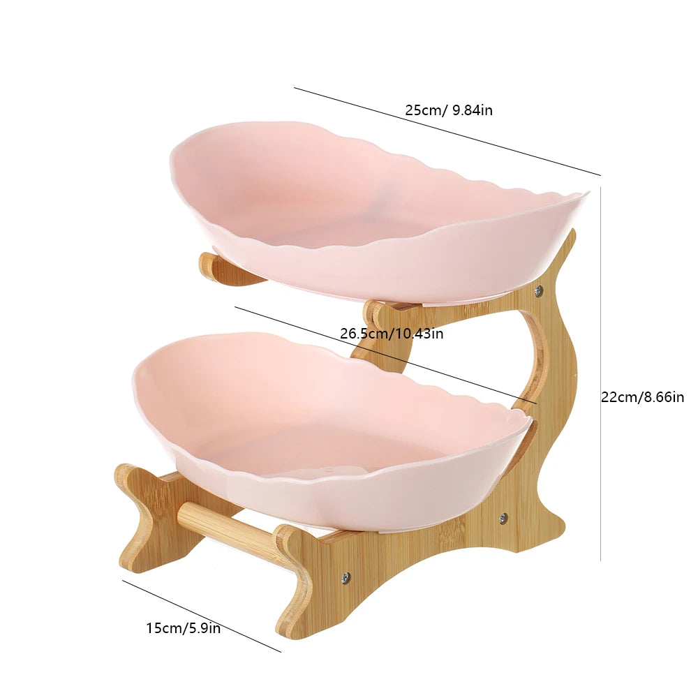 2/3 Layer Plastic Fruit Plate – Modern Snack Dish, Candy Dish & Cake Stand for Home & Living Room