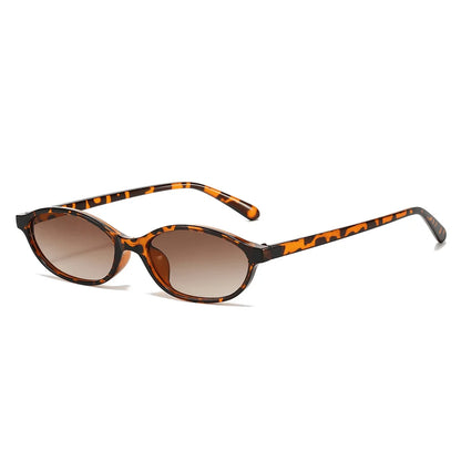 2024 Women’s Leopard Brown Sunglasses — Fashion Brand Small Frame Retro Oval Sun Glasses, Ladies Eyewear Shade