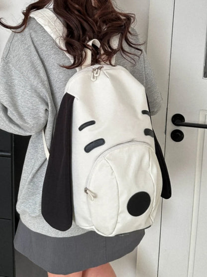 Cute Dog Canvas Backpack 2025 — Korean-Style Portable Student Travel Bookbag