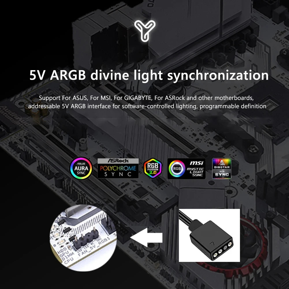 ARGB M.2 NVMe SSD Heatsink - 5V 3-Pin RGB Aluminum Cooler with Aura Sync Support