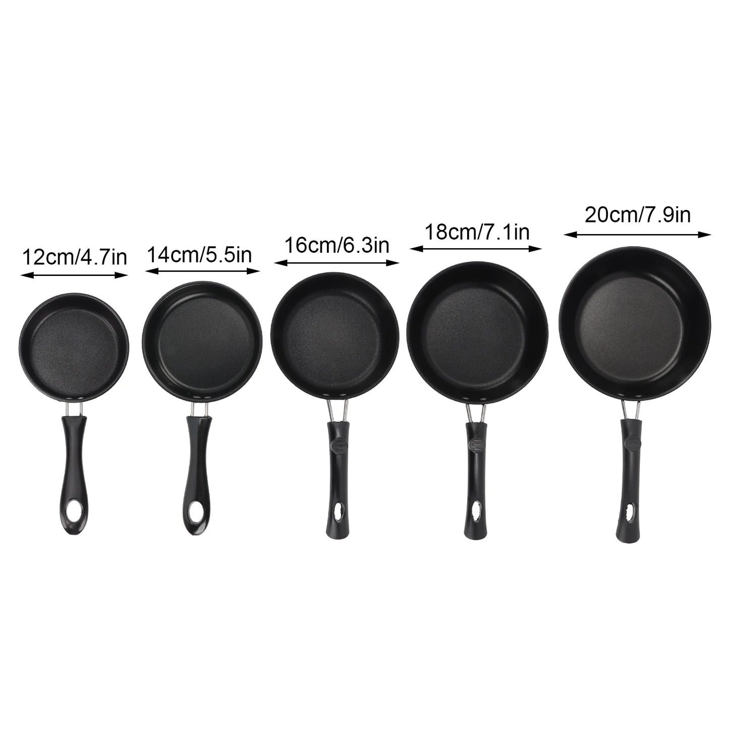 12–20cm Mini Non-Stick Frying Pan – Thickened Stainless Steel Skillet for Gas & Induction Cooking
