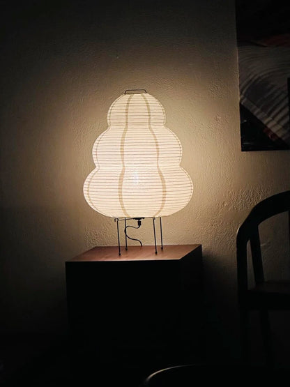 Japanese Style LED Rice Paper Desk Lamp – Tricolor Dimming Home Art Decoration for Living Room, Hotel, Bedroom & Bedside Night Light