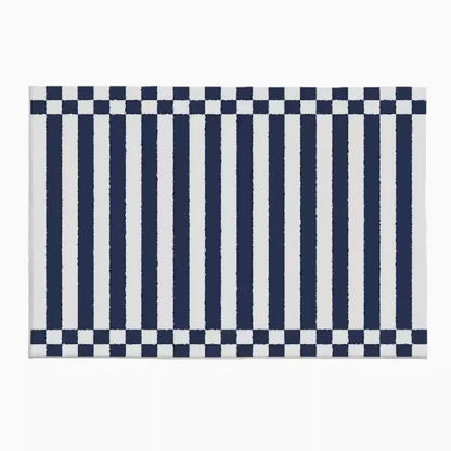 Light Luxury Black & White Plaid Rug — Fluffy Soft Carpet for Bedroom, Living Room, Study, and Home Decor