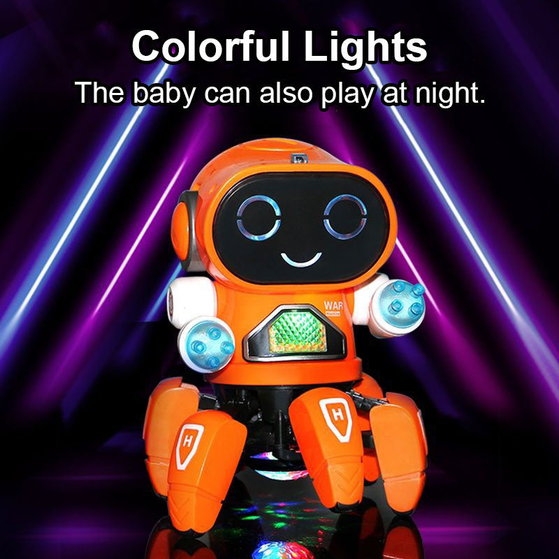 Dance Music Robot Octopus Toy – 6-Claw Spider Vehicle Robot with Lights & Sound, Early Education Birthday Gift for Kids