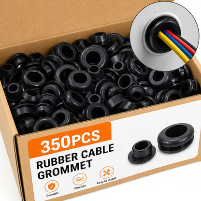 Rubber Grommet Assortment Kit - Cable Wire Protection, Anti-Friction & Hole Plug Rings