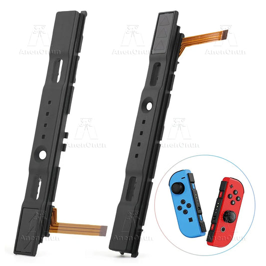 Switch JoyCon Slide Rail Repair Kit - Left & Right Replacement Rails with Sensor Flex Cable for Switch OLED Controllers