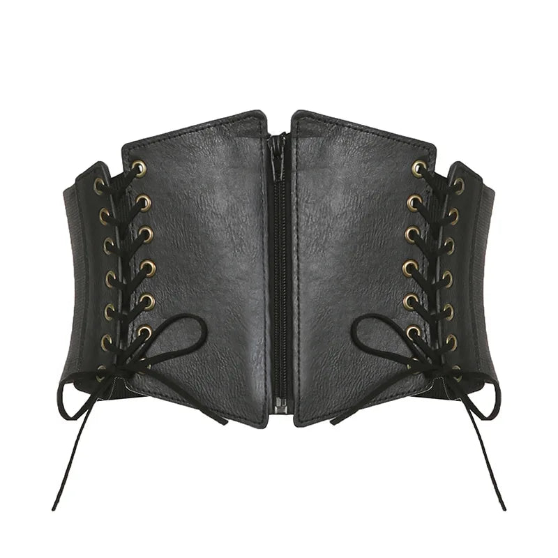 Elevate Your Style: Fashion Women's Corset Wide Belt - Pu Leather Slimming Body Waistband, Elastic High Waist Belt for Gothic Dress Girdle