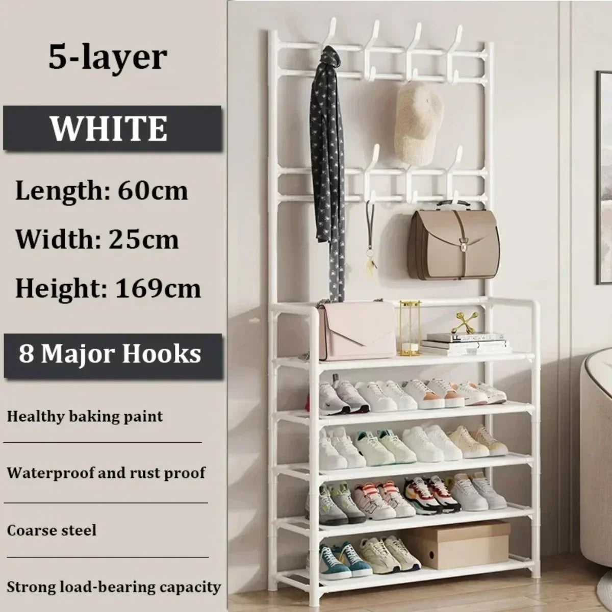 Multi-Layer Shoe Rack Organizer - DIY Clothes Storage, Load-Bearing Household Organizer, Multifunctional Hat Hanger for Shoes