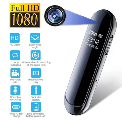 1080P Mini Necklace Camera - Wide-Angle Portable Audio Video Voice Recorder with 4–128GB Storage Support