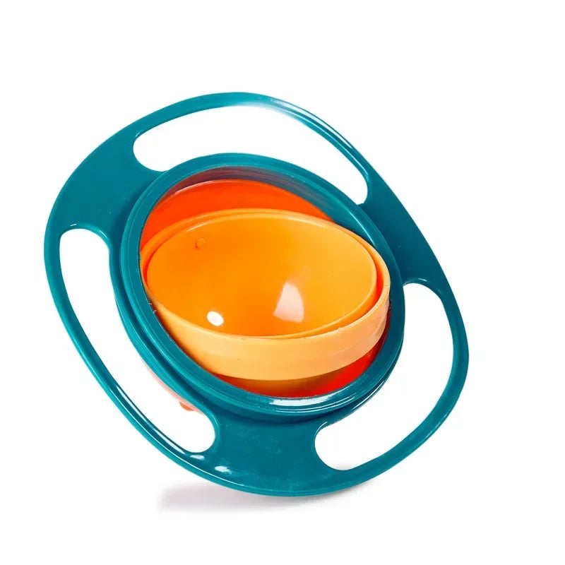 Universal Gyro Bowl – 360° Rotary Spill-Proof Feeding Dish & Balance Training Toy for Children