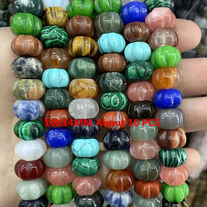 Natural Gemstone Beads - Agate Quartz Turquoise Faceted Rondelle Spacer Beads for DIY Jewelry Making & Bracelets