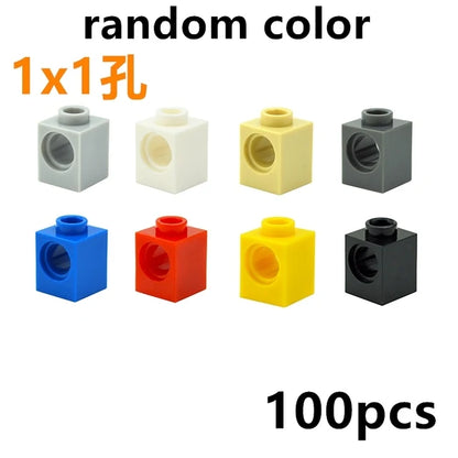 Technical Building Block Long Beam with Holes – Thick MOC Studded Bricks Compatible with 3703, 32018, 3895, 2730, 3894, 3701, 3700