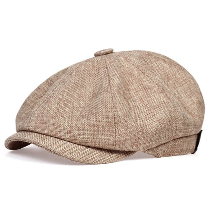 Retro Men’s Newsboy Cap — British Octagonal Herringbone Flat Painter Hat Autumn Winter Hip Hop Beret