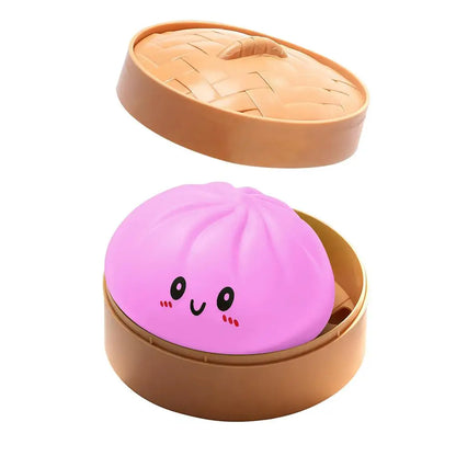 Realistic Giant Dumpling Squishy Toy – Soft TPR Bamboo Steamer Fidget Stress Relief & Creative Gift