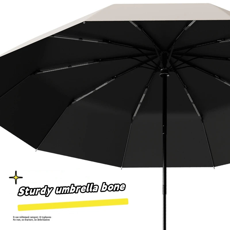 Extra Large Reinforced Wind & Rain Resistant Automatic Umbrella | UV Protection with Ring Buckle