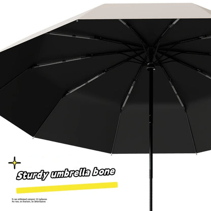 Extra Large Reinforced Wind & Rain Resistant Automatic Umbrella | UV Protection with Ring Buckle