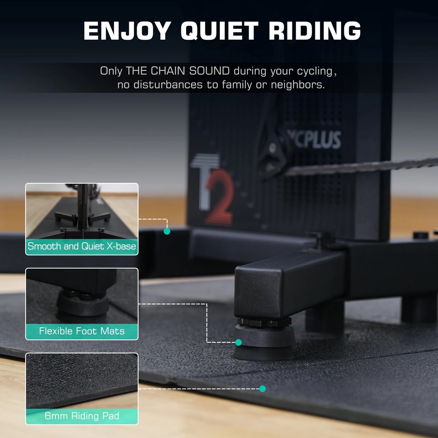 CYCPLUS T2 Indoor Cycling Trainer — Direct Drive Exercise Bike with ANT+ & BLE 5.0 Power Meter