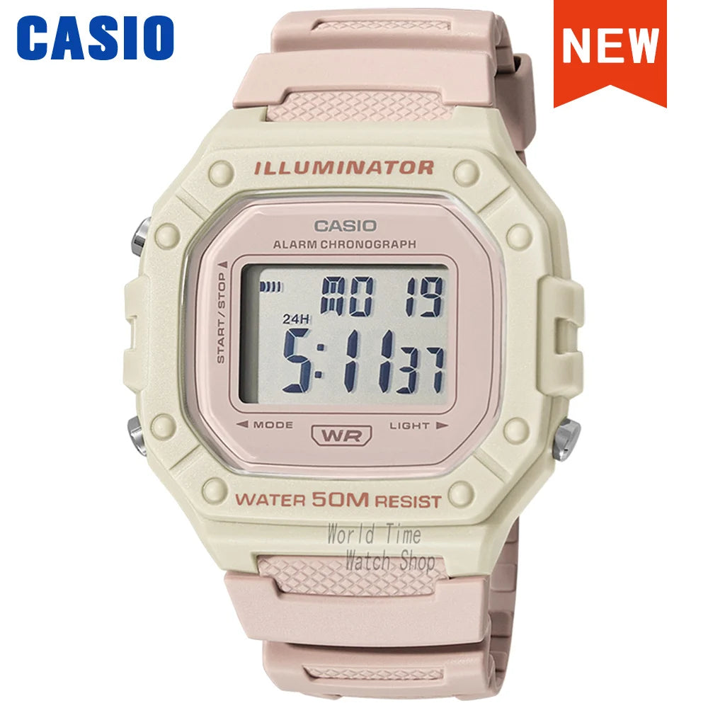 Casio W-218 Series Digital Sports Watch - Waterproof Outdoor Multifunction Electronic Wristwatch