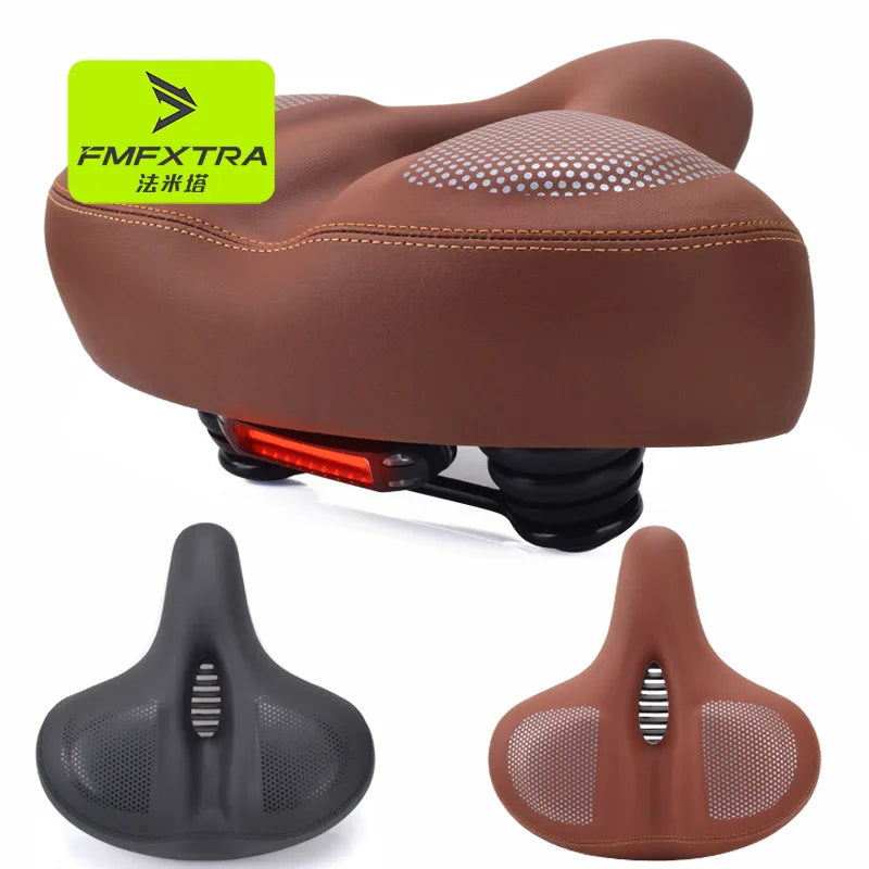 Oversized Comfort Bike Saddle - Extra Soft Padded Bicycle Seat for Men & Women, Large Mountain Bike Cushion