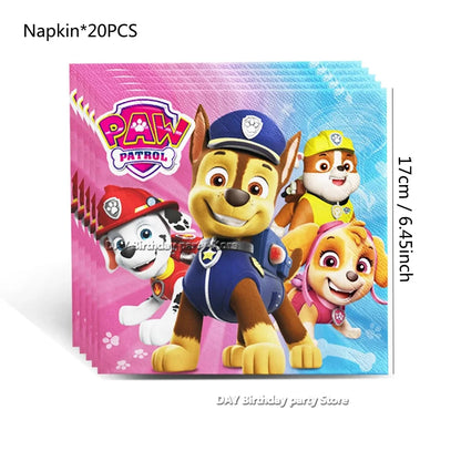 Paw Patrol Kids Birthday Party Supplies Set – Cups, Plates, Napkins, Gift Bags & Cake Toppers Decorations Kit