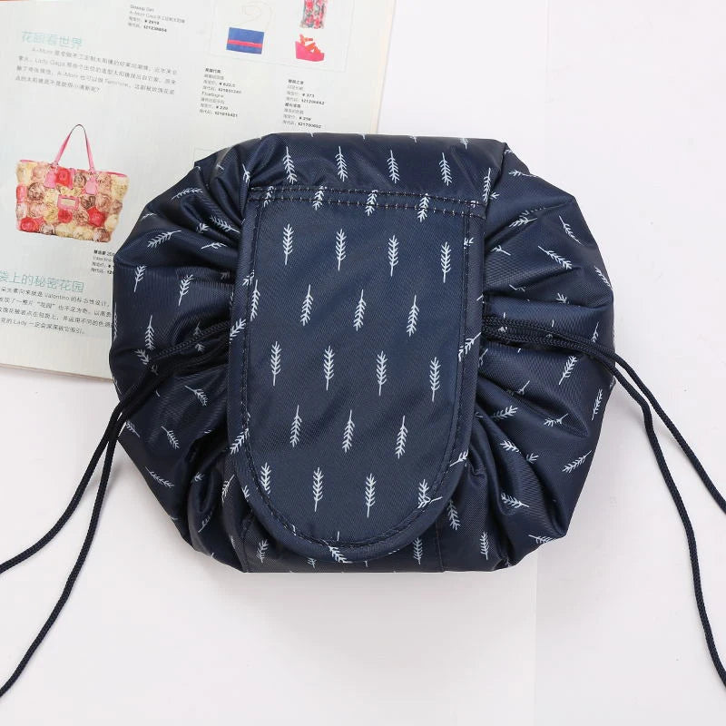 Women’s Drawstring Cosmetic Bag — Portable Waterproof Travel Makeup Organizer & Toiletry Beauty Pouch