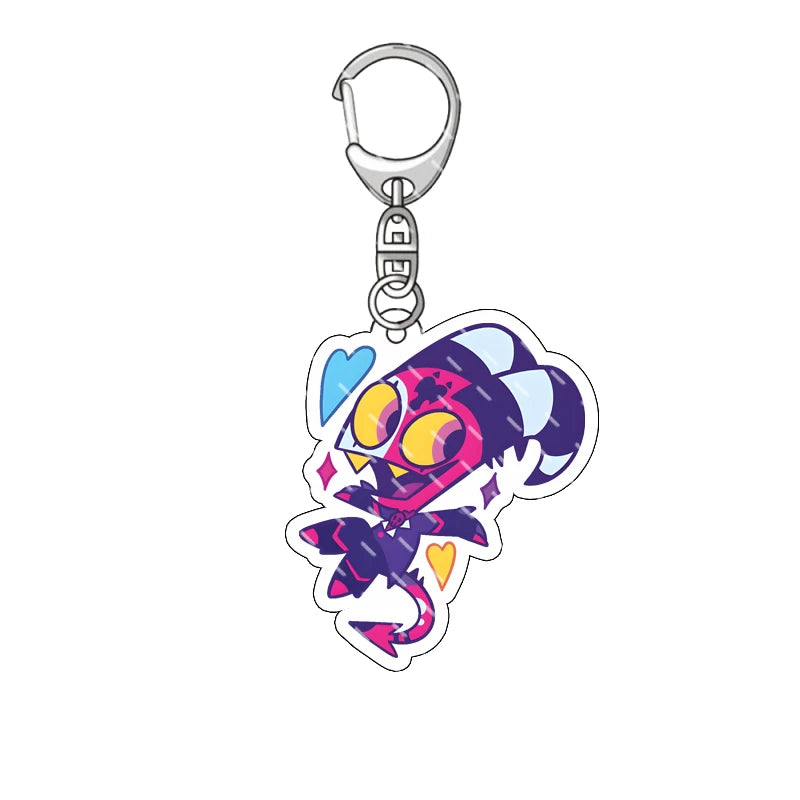 Hazbin Hotel Anime Keychain – Alastor Acrylic Figure Backpack Pendant for Fans & Gifts