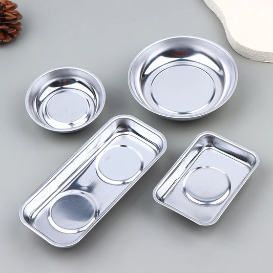 Stainless Steel Magnetic Parts Tray - 4 Inch & 6 Inch Bowl Organizer for Bolts Nuts Screws Hardware Storage Home Office