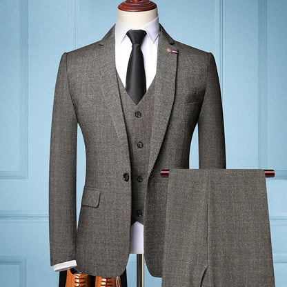 Traje de Hombre Elegante – 3-Piece Slim Fit Suit (Blazer + Vest + Pants) | Men’s Business & Wedding Suit 6XL