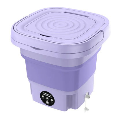 8L Portable Small Foldable Washing Machine with Spin Dryer - Ideal for Socks, Underwear, Panties, Household Mini Washer
