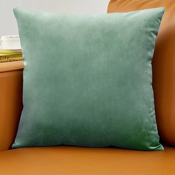 Velvet Pillow Cover 40x40 cm – Decorative Cushion Case for Living Room Sofa, Home Decor in Yellow, Green & Blue