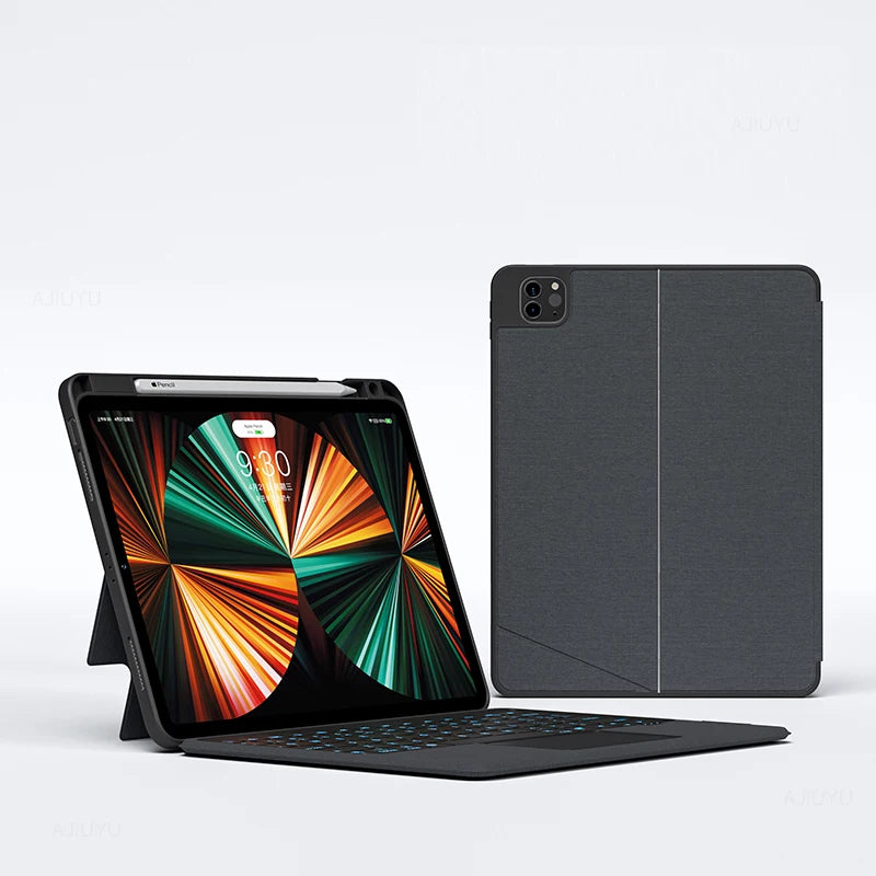 AJIUYU Keyboard Case for iPad Pro 11" & 12.9" (2018-2022) – Backlit Smart Keyboard with TouchPad for iPad Air & 10.2"