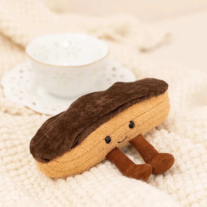 Cute Dessert Plush Toys – Soft Cake, Waffle, Pancake, Macaron, Éclair Stuffed Dolls for Kids Gift & Home Decor