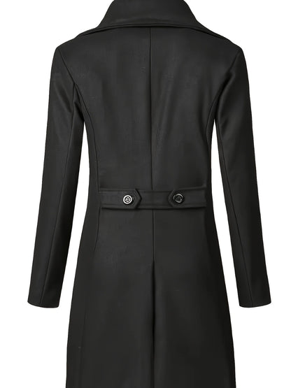 Men's Autumn & Winter Double-Breasted Casual Top Coat – Fashionable Mid-Length Coat for Men